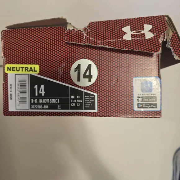 UNDER ARMOUR UA HOVR SONIC 3 Blue Running Shoes Casual Sneakers Gym Mens Size 14 - Picture 15 of 16